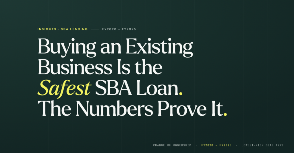 Buying an Existing Business Is the Safest SBA Loan.  The Numbers Prove It.